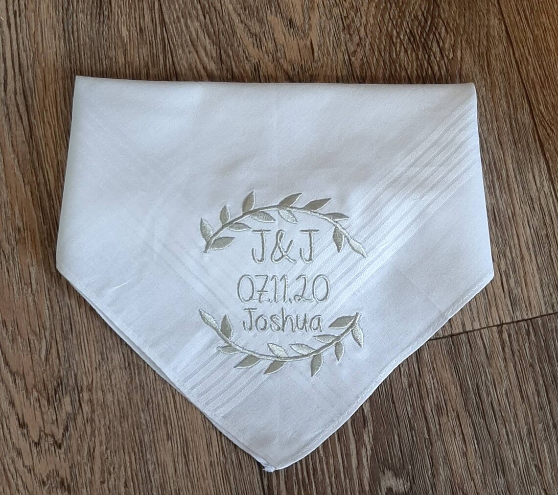 silver embroidered hankerchief