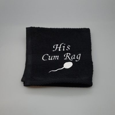 Cum Rag Wipe, luxury cum rag or willy wipe, embroidered and personalised. Gift for him at valentines