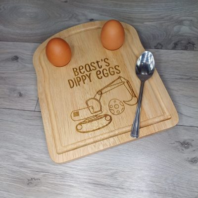 Personalised Wooden Egg Cup Board tray rustic engraved personalisation soldiers. easter gift name