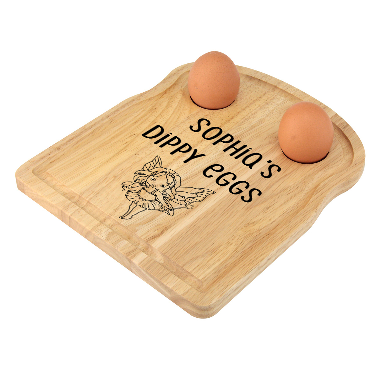 Wooden Loaf Egg Board with fairy personalised