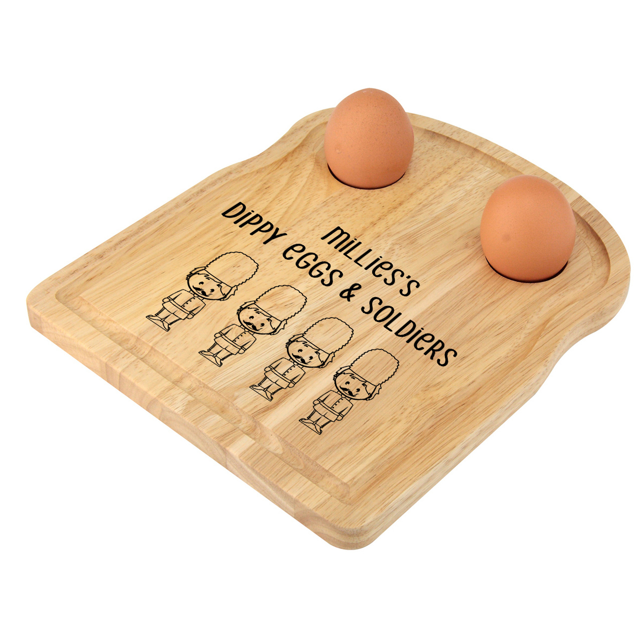 Wooden Loaf Egg Board with soldiers personalised