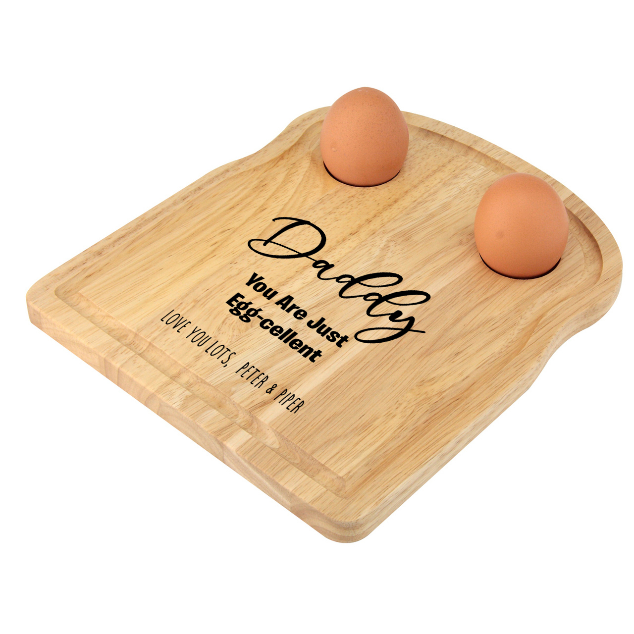 Wooden Loaf Egg Board with egg-cellent personalised