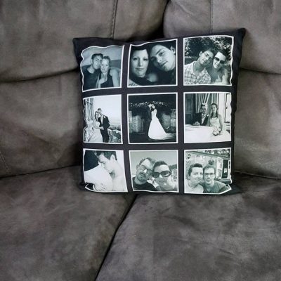 Black Photo Collage Cushion