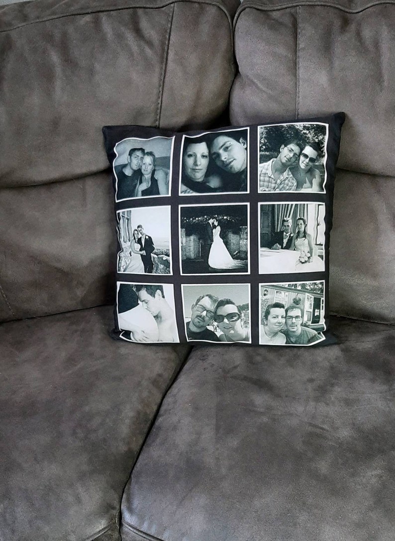 Black Photo Collage Cushion