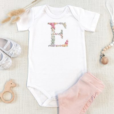 baby vest with E initial