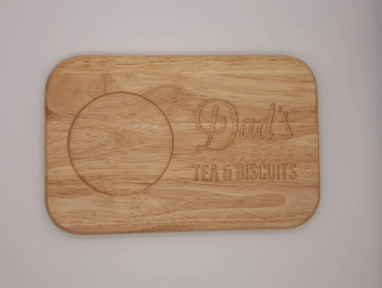 Cnc Engraved Mug Board with dads tea and biscuits engraved