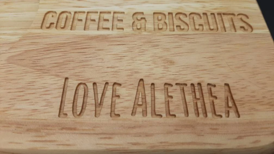 zoomed in on the Cnc Engraved Mug Board