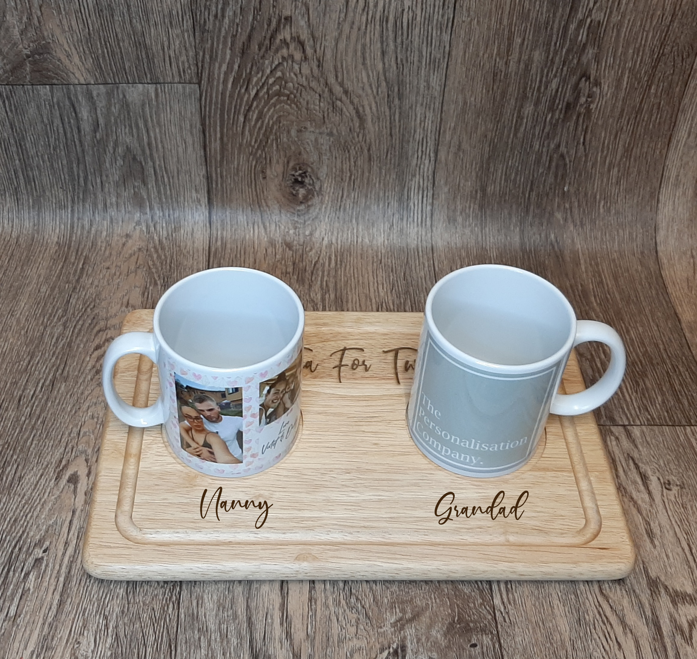 tea for two mug board for couples anniversary christmas valenties day gift personalised with name gift for him gift for her