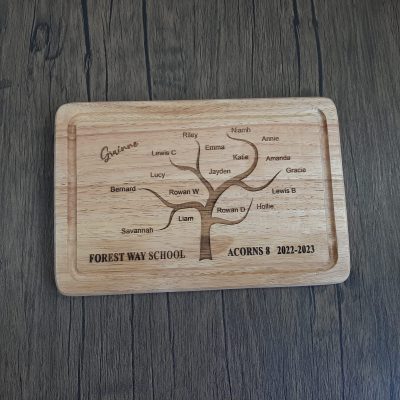 Teacher Chopping Board with Class Names wooden unique class gift to teacher best gift idea engraved and personalised