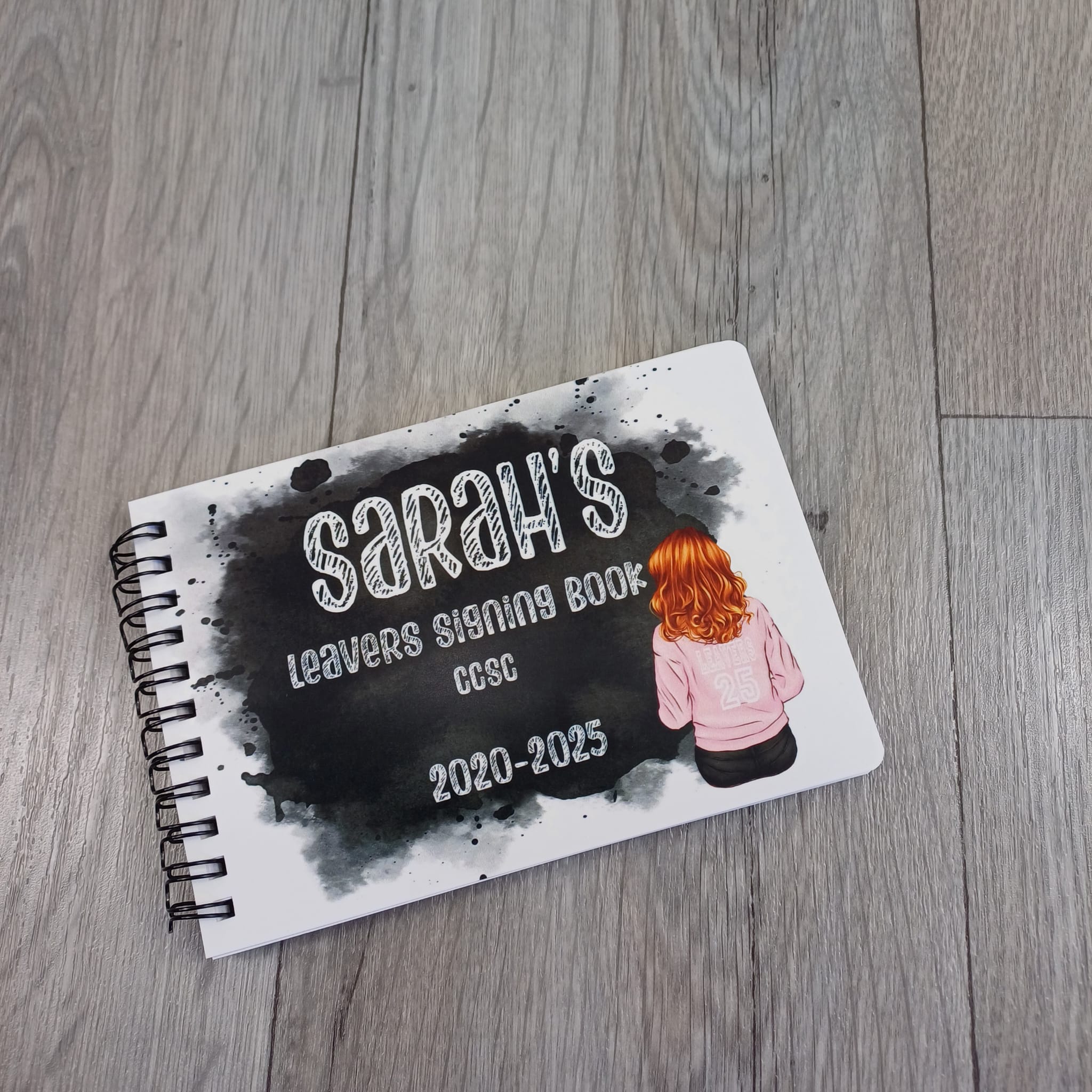 school leavers signing book with hoodies personalised pink hoody 2025 leavers
