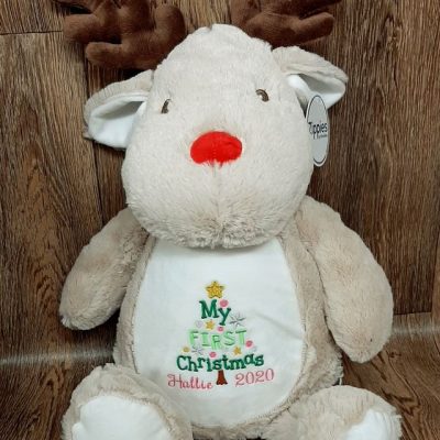 Embroidered Soft Cuddly Reindeer