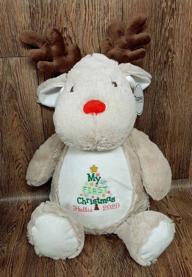 Embroidered Soft Cuddly Reindeer