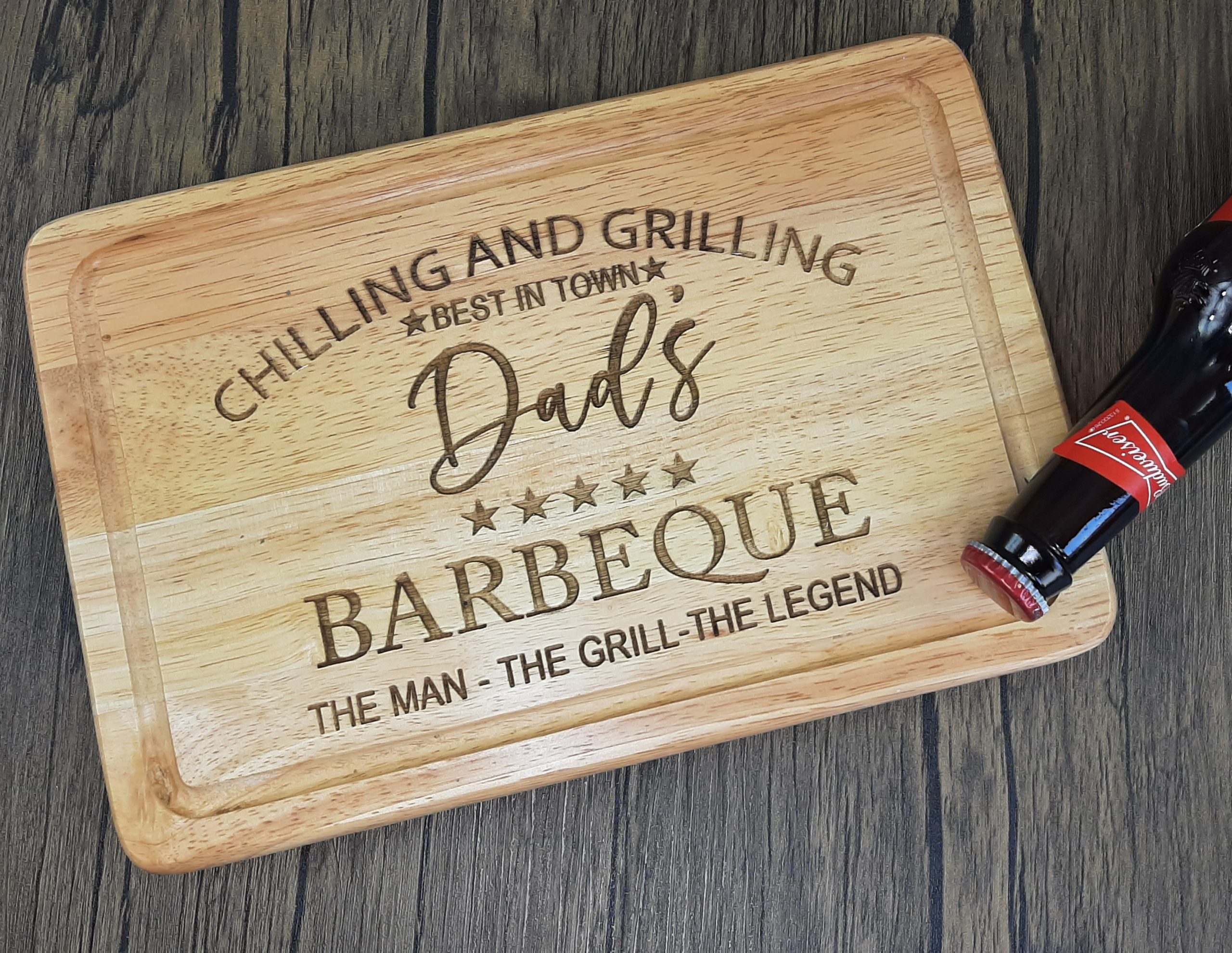 BARBEQUE Wooden Chopping Board engraved personalised great for fathers day