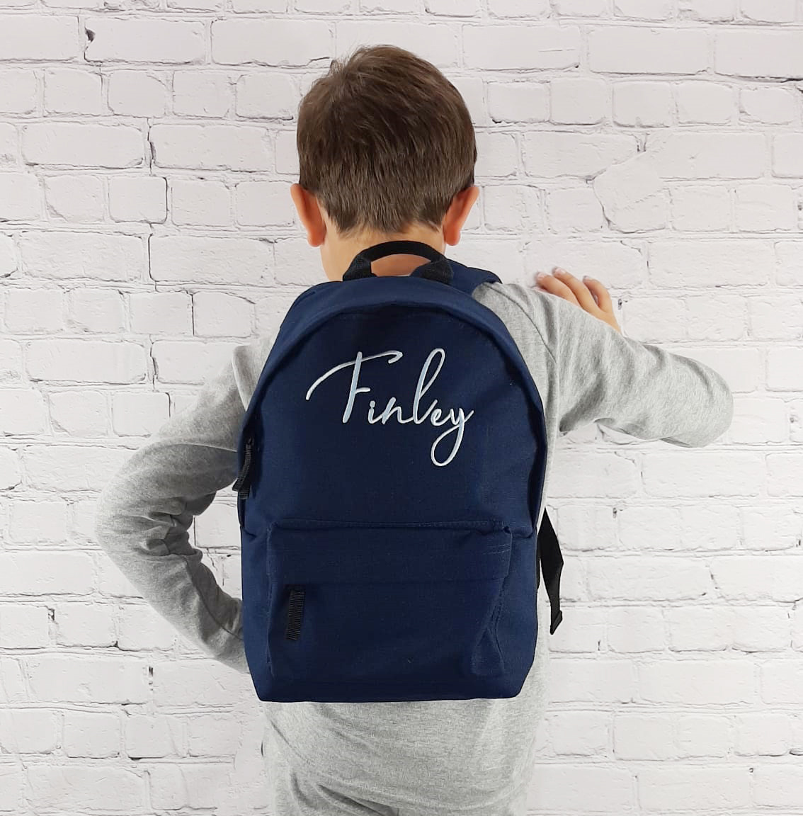 School backpack embroidered personalisation in any colour thread