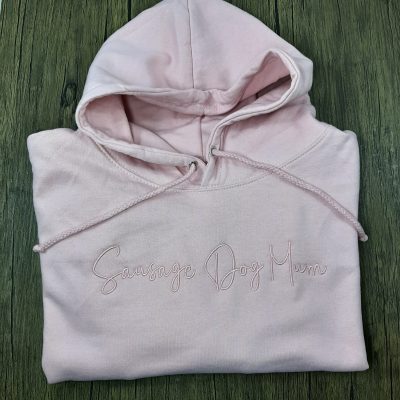 slogan hoodie, great gift for him, gift for her or gift for mum, embroidered custom slogan quotes and sayings personalised to suit. pink