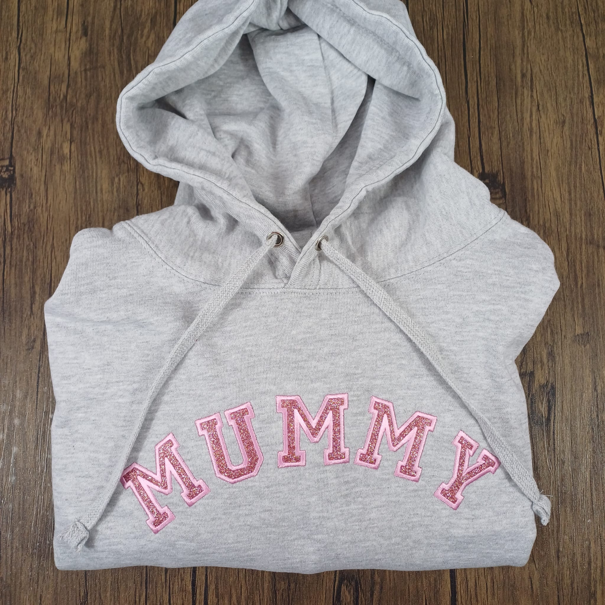 Glitter Mummy Hoodies to make mum shine, great mothers day gift, also jumpers, embroidered and personalised folded
