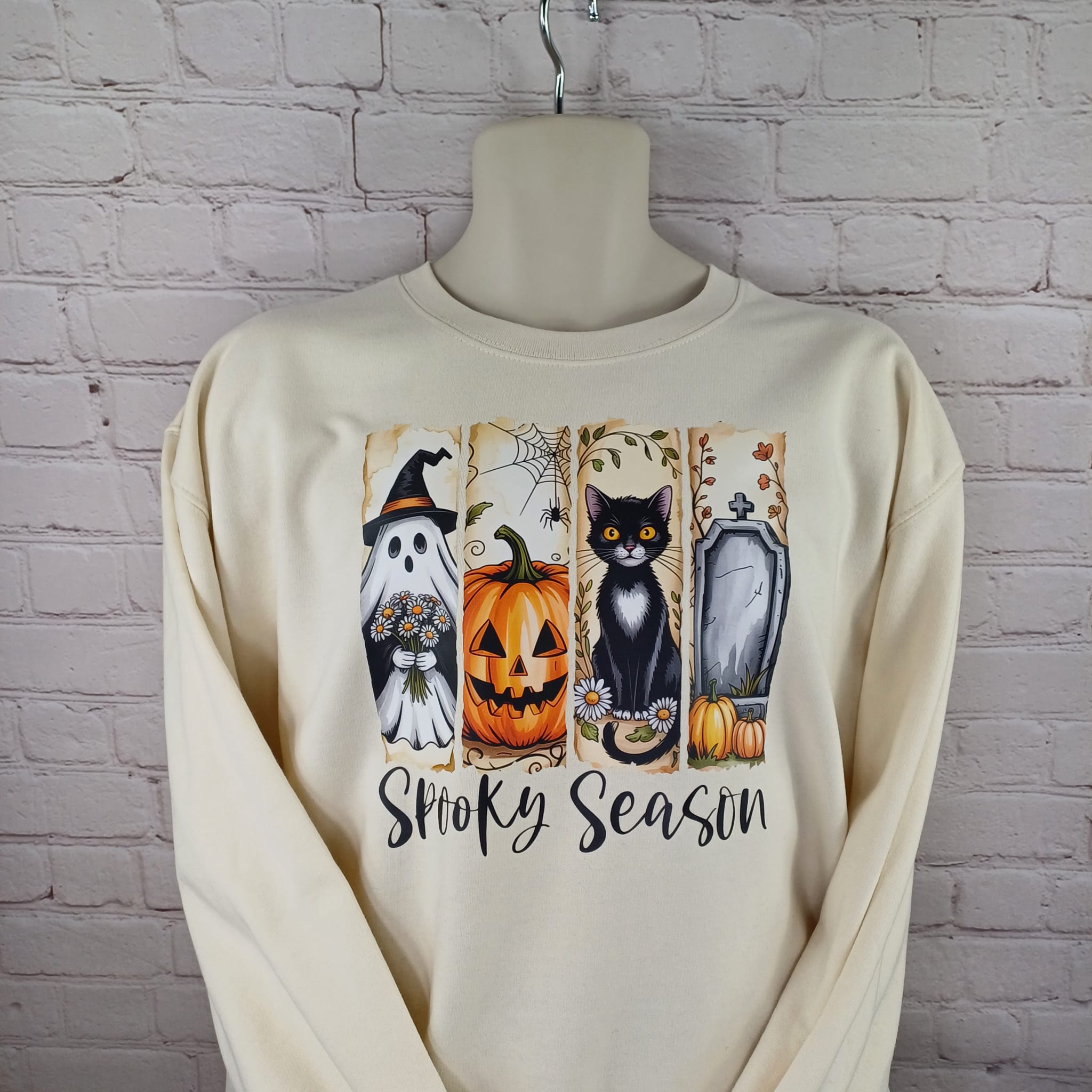 Spooky Season Jumper, autumn, halloween jumper or hoody adults, hello pumpkin cat ghost