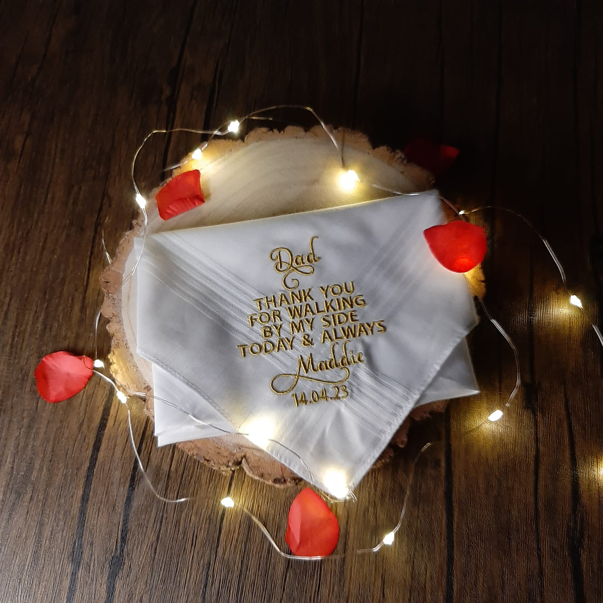 Personalised Embroidered Wedding Handkerchief Personalised wedding handkerchief hankies hanky embroidered quote wedding favour