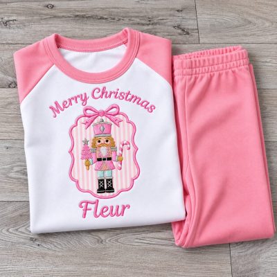 Personalised Framed Nutcracker Christmas PJs family matching christmas pjs great for first christmas pink