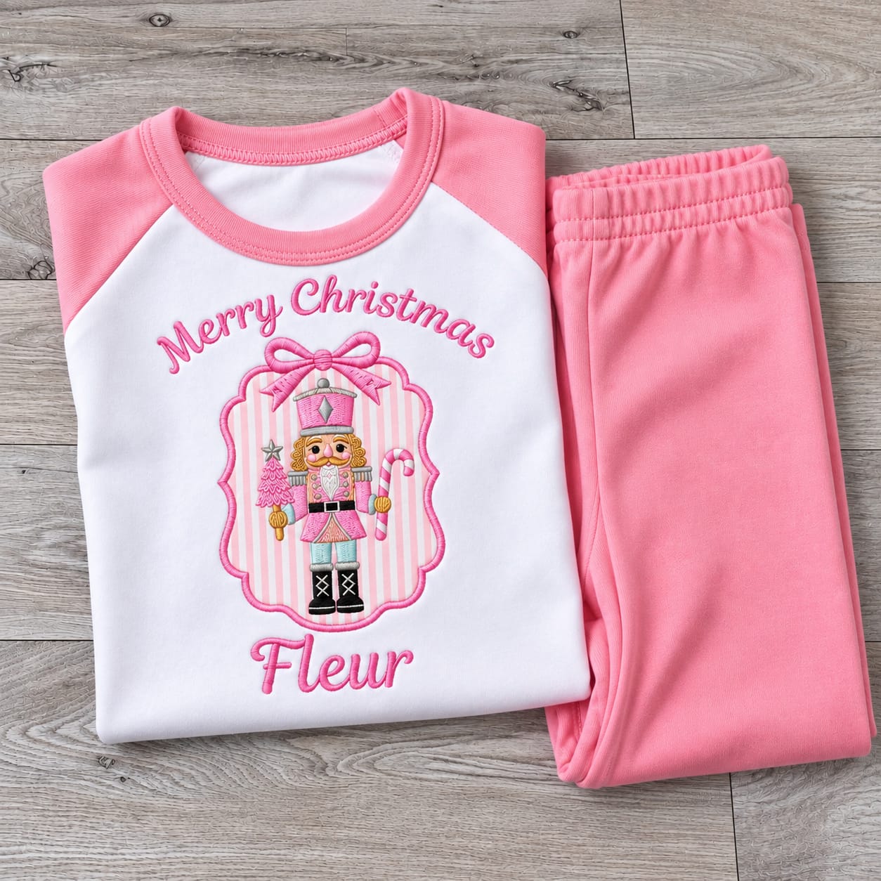 Personalised Framed Nutcracker Christmas PJs family matching christmas pjs great for first christmas pink